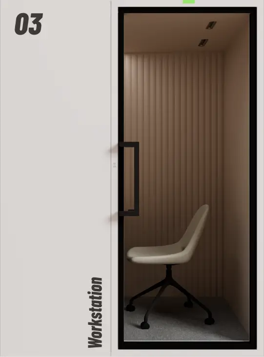 VRT POD classic solid back configuration - enhanced visual privacy and reduced light exposure