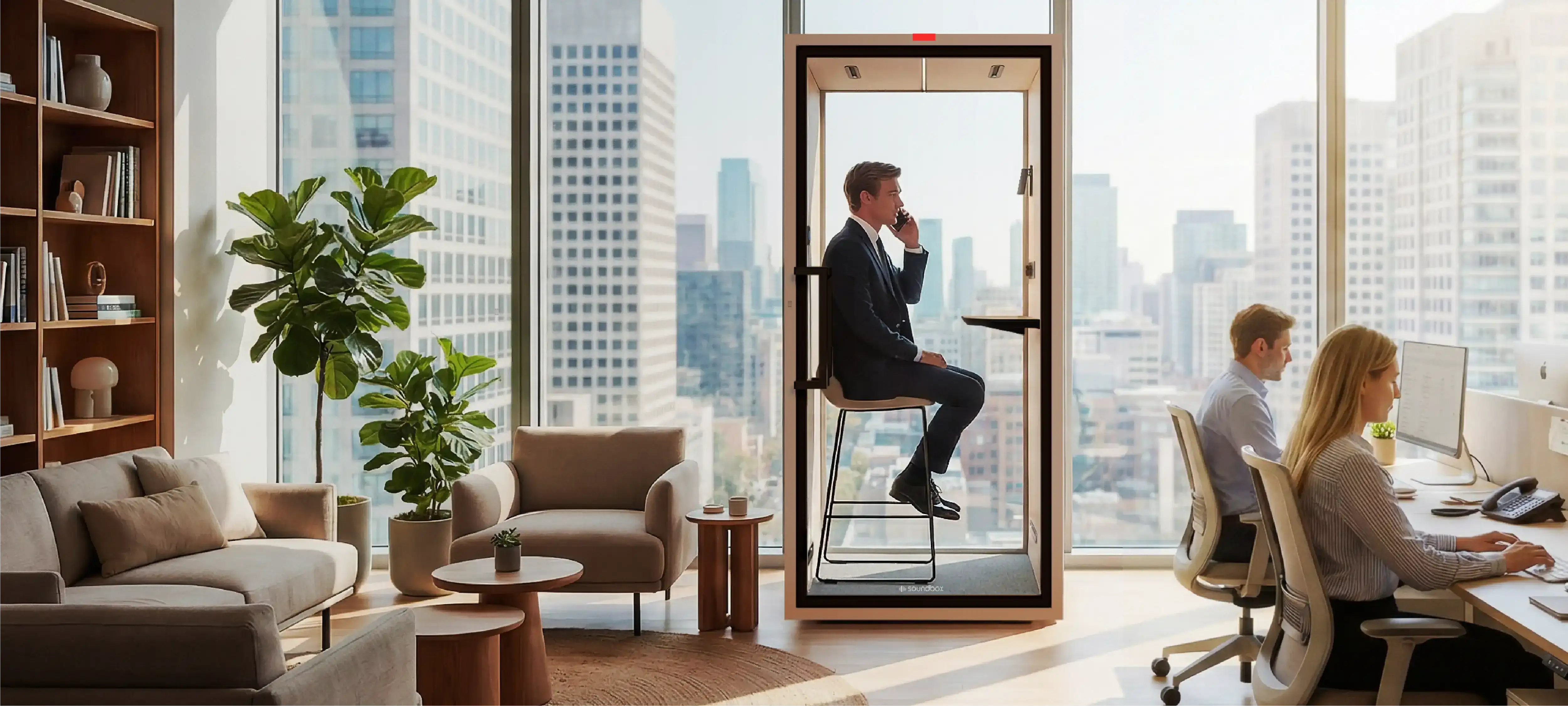 VRT POD phone call scene - clear voice communication with acoustic privacy