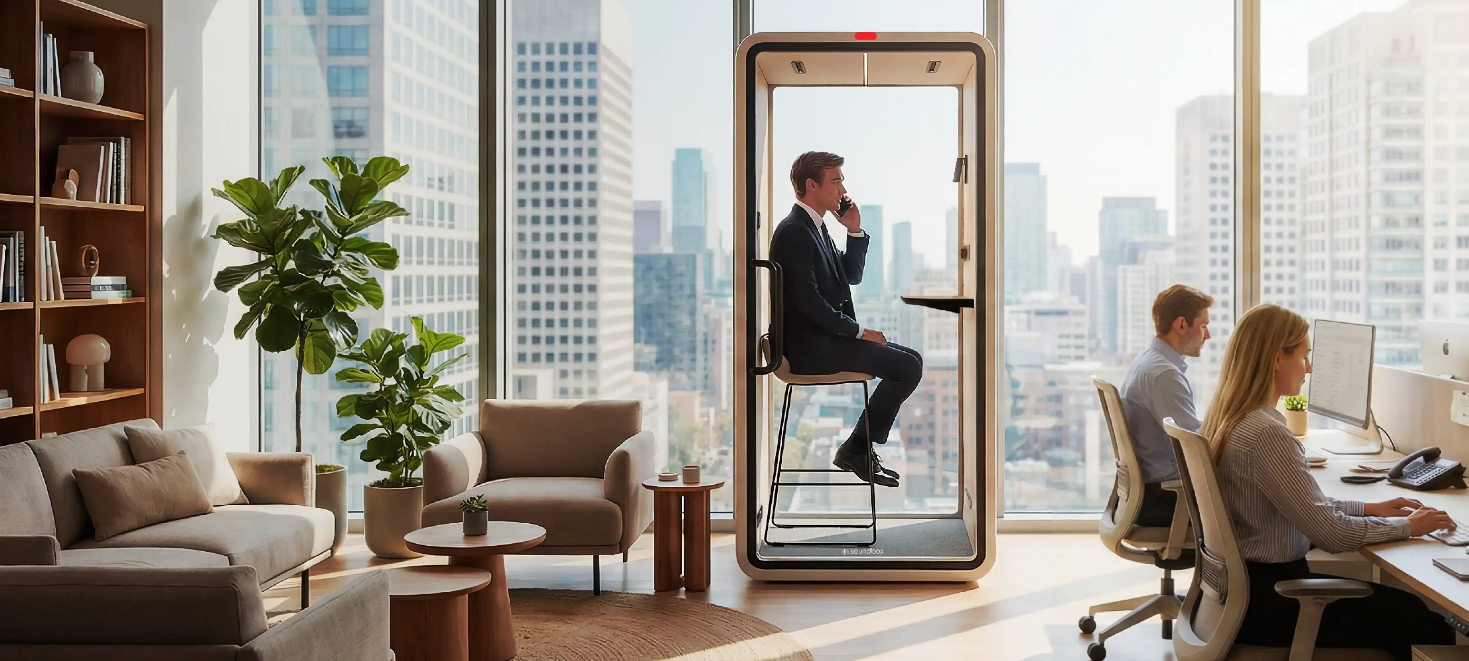 VRT POD phone call scene - clear voice communication with acoustic privacy