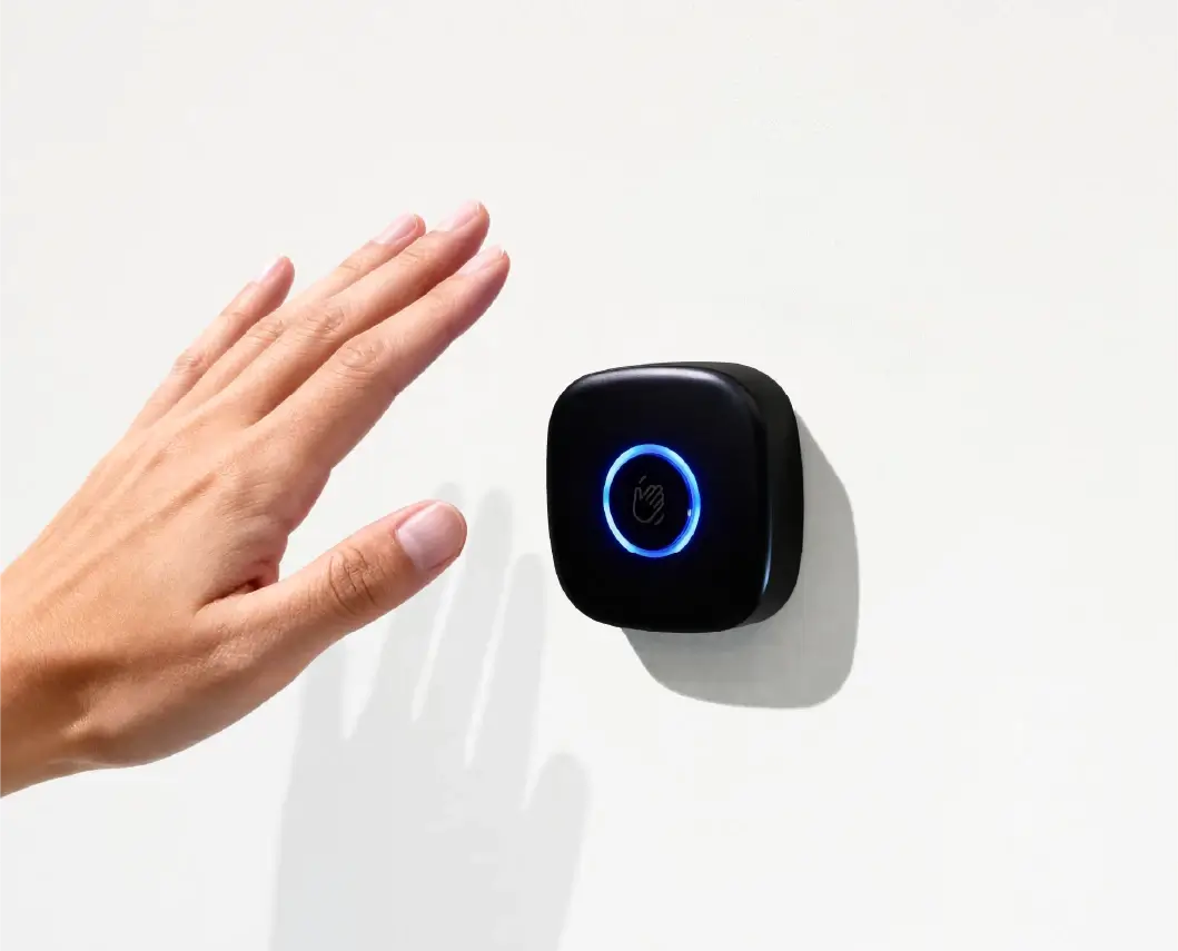 VRT POD touchless entry system - wave to unlock door for seamless hands-free access
